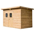 Habrita abri panneaux - 19 mm - toit mono pente en plaques ondul�es onduline - 733 m�