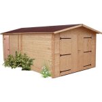 Habrita garage embo�t� - 28 mm - avec toiture en plaques ondul�es - 2098 m�