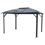 Habrita gloriette en aluminium - 4 pentes - gris anthracite - 1080 m2