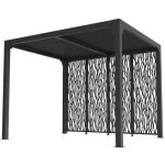 Habrita pergola bioclimatique en aluminium - balcon et terrasse - gris anthracite et gris