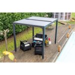 Habrita pergola bioclimatique en aluminium - balcon et terrasse - gris anthracite