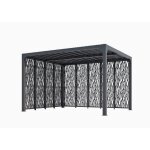 Habrita pergola bioclimatique en aluminium - avec panneaux moucharabieh - gris