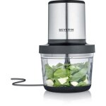 Hachoir �lectrique - severin - km3867 - 400 w - r�cipient en verre 1 l - 2 vitesses - noir / inox