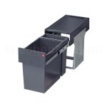 Poubelle de cuisine tri s�lectif 2 bacs encastrable sous �vier 30l (24 + 7) hailo tandem