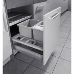 Poubelle de cuisine encastrable pour meuble coulissant 34l hailo separato k 600