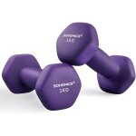 Halt�res hexagonaux songmics - lot de 2 x 1 kg - violet - musculation - halt�rophilie