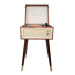 Platine vinyle - halterrego - cottage - bluetooth - 4 pieds amovibles - cuir vintage