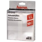 Bo�tiers de protection pour cd / dvd - hama - pack de 50 - transparent - capacit� 50 disques