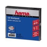 Coffret cd - hama - multipack - capacit� 6 cd - couleur noir et transparent - 6 cd inclus