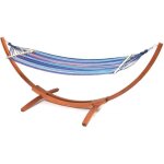 Hamac bois avec toile en coton dallas - 3 m - bleu m�lang�