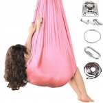 Hamac pour enfants balanoire sensorielle yoga arien balanoires flexible tissu monocouche 150x280cm ...