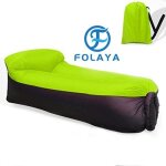 Hamac gonflable portatif pliable - folaya - vert - 1 personne - utilisation ext�rieure