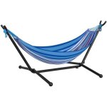 Outsunny - hamac de jardin - tissu en coton polyester - 298x117x105cm - bleu