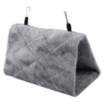 Hamac pour oiseaux - vvikizy - mod�le s - peluche douce - abri chaud - gris