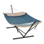 Hamac avec support barre de soutien double avec coussin capacit� de charge jusqu� 200 kg structure noire ...