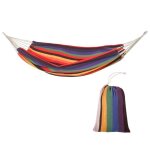 Hamac de voyage - outsunny - respirant portable toile sac transport coton polyester jardin - tissu - ...