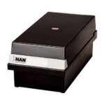 Bo�te � fiches - han - 956 - 13 - capacit� 1300 fiches a6 - polystyr�ne noir - 177x140x360mm
