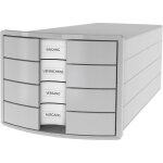 Caisson � tiroirs - han - impuls 2. 0 - 4 tiroirs - gris clair - bureau contemporain