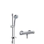 Hansgrohe 27085000 ensemble de douche combi colonne croma 100 + mitigeur thermostatique multi ecostat ...