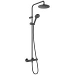 Colonne de douche - hansgrohe - vernis blend 200 - noir mat - douchette 2 jets - mitigeur thermostatique ...