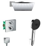 Hansgrohe ecostat shape pulsify set de douche encastr� tout en 1 avec douche de t�te 230 xxl + douchette ...
