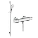 Pack mitigeur douche thermostatique hansgrohe ecostat 1001 cl + barre et pommeau de douche crometta vario ...