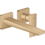 Hansgrohe mitigeur de lavabo encastr� mural bec 225mm poign�e manette bonde � �coulement libre bronze ...
