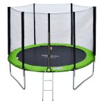 Pack premium trampoline 305cm r�versible vert / bleu adela�de + filet �chelle b�che et kit dancrage