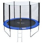 Happy garden trampoline enfant �305 cm adela�de r�versible bleu / vert + filet �chelle housse ancrages ...