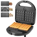 Happy - koticidsin gaufrier multifonction croque monsieur grill et gaufrier 3 en 1 grande puissance de ...