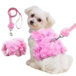 Happy - r�glable petits chiens chats gilet harnais sangle respirant fleur rose harnais pour animaux de ...