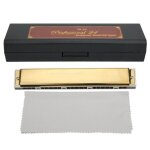 Harmonica professionnel 24 trous en do polyphonique - or - surenhap