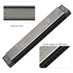 Harmonica professionnel - surenhap - 24 trous - noir - acier inoxydable - avanc