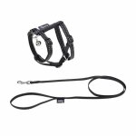 Harnais & laisse pour chat r�fl�chissant 120cm noir