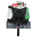 Harnais et laisse enrouleur int�gr� m noir pour chien max 33 kg - zolux