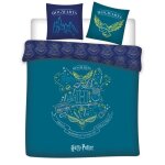 Harry potter - parure de lit double poudlard bleu lit 2 places housse de couette 240x220 cm deux taies ...