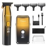 Hatteker tondeuse cheveux pour hommes et rasoir electrique avec 3 lames flexibles t - forming tondeuse ...