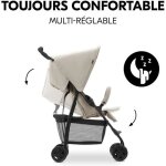 Hauck - poussette canne - sport - pliable & inclinable - capote pare - soleil - 4 roues - beige
