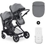 Hauck - poussette double - atlantic twin - 4 roues - gris chin�