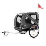 Hauki remorque 2in1 de v�lo et poussette de chien pliable gris 130x72x90 cm chariot max. 40 kg transport ...