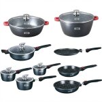 Haussmann heritage - batterie de cuisine 22 pi�ces - rev�tement antiadh�sif pierre - manche amovible ...