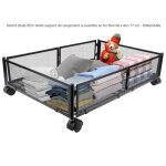 Bote de rangement  roulettes sous le lit en fer noir 60 x 40 x 17 cm - varivida - dingxiang