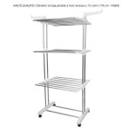 Haute qualité!!! Étendoir à linge pliable à double poteau vertical à trois niveaux l 72 x 64 x 170 cm ... Haute qualité!!! Étendoir à linge pliable à double poteau vertical à trois niveaux l 72 x 64 x 170 cm ...