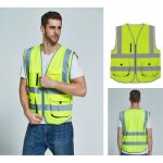 Haute qualité gilet de sécurité réfléchissant haute jaune fluorescent plusieurs tailles disponibles Haute qualité gilet de sécurité réfléchissant haute jaune fluorescent plusieurs tailles disponibles