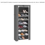 Haute qualité!!! meuble à chaussures à neuf compartiments avec couvercle en tissu gris foncé 60 x 30 ... Haute qualité!!! meuble à chaussures à neuf compartiments avec couvercle en tissu gris foncé 60 x 30 ...