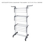 Haute qualit�!!! s�choir � linge �tendoir sur 3 niveaux - pieds repliables - gris 75 x 49 x 170 cm - ...