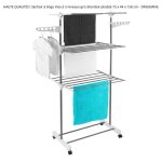 Haute qualit!!! schoir  linge inox  3 niveaux gris tendoir pliable 75 x 44 x 158 cm - dingxiang