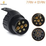 Hautstore 7 / 13 adaptateur prise remorque 7 vers 13 broches connecteur fiche attelage 7 pole a 13 pin ...