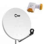 Pack hdsat parabole satellite acier 80cm + lnb twin hd 4k 01db id�al astra eutelsat