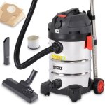 Aspirateur industriel eau et poussi�re - hecht - 30l - 1400w - mise en marche automatique - acier inoxydable ...